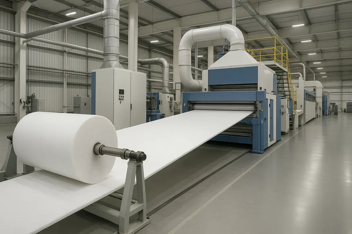 Hot air-through nonwoven production line