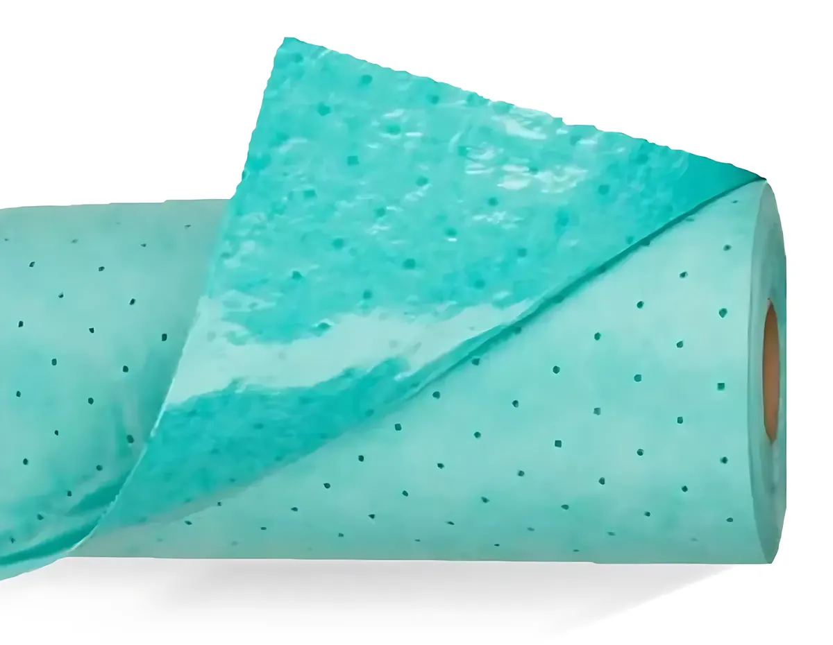 Poly-backed absorbent floor roll