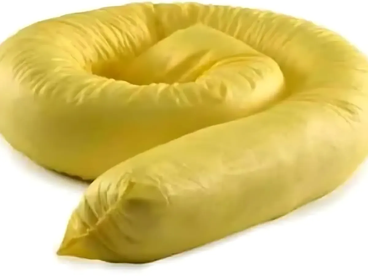 Yellow chemical absorbent socks for diking spills